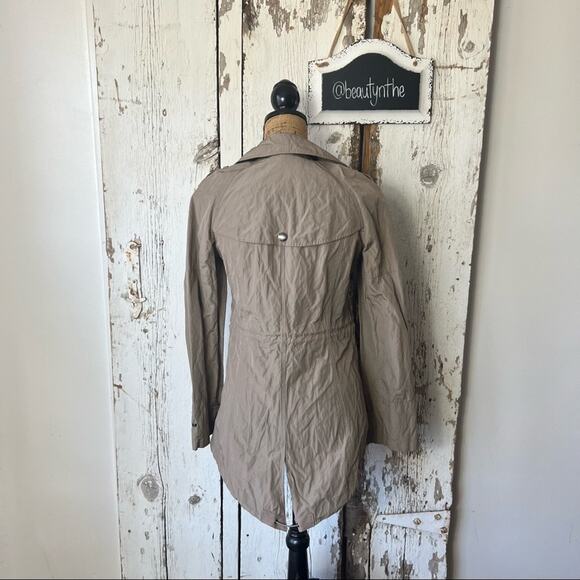 Burberry Brit Lightweight Rain/Wind Jacket Coat Neutral Taupe Authentic - Picture 3 of 12